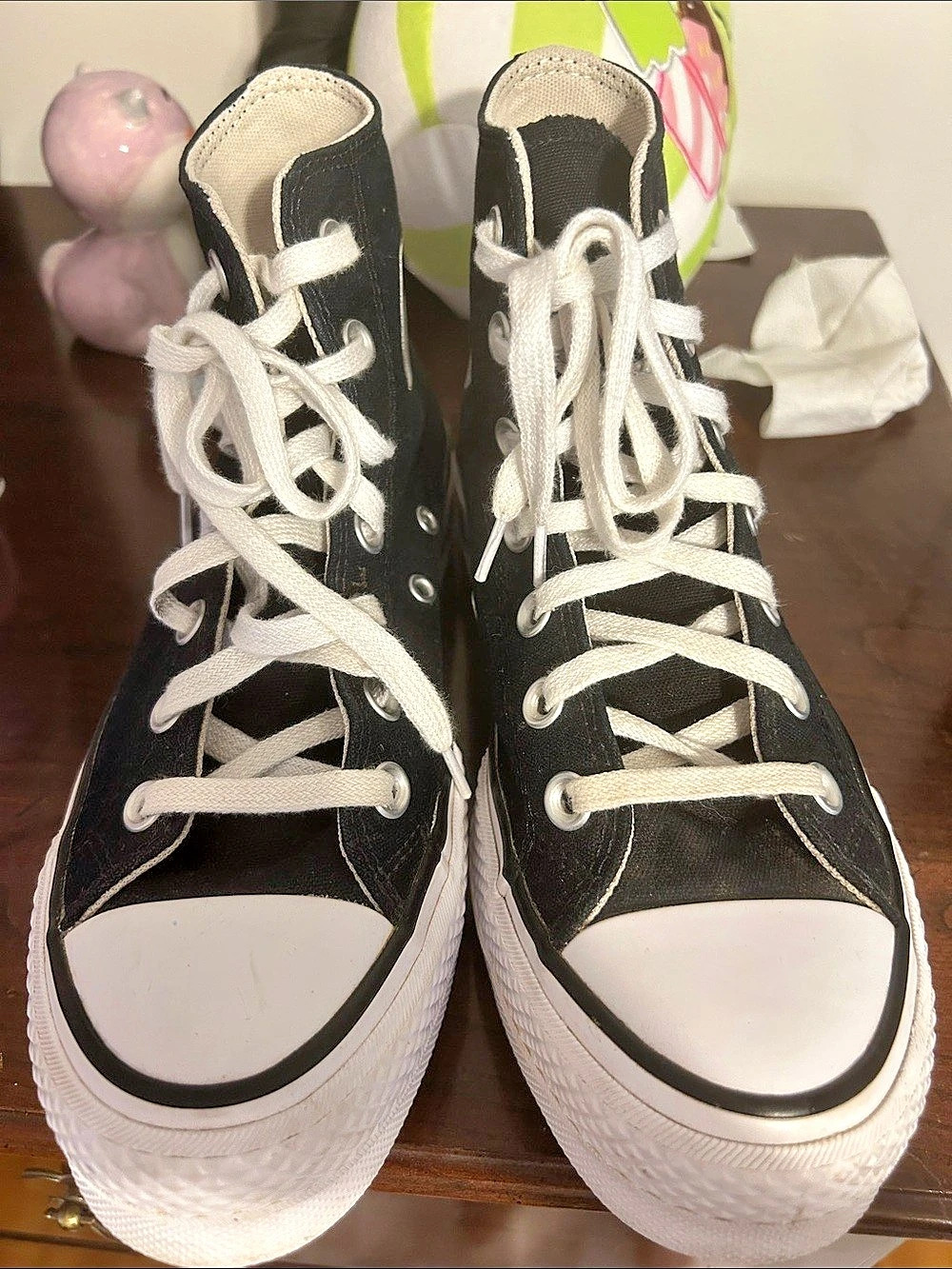 Converse Chuck Taylor All Star Lift Platform High Top Sneakers in Black & White
